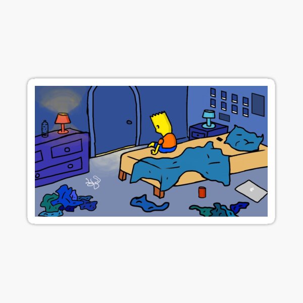 Sad bart Sticker by emxlix