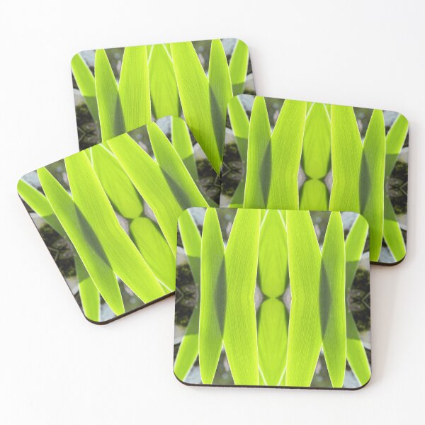 Item preview, Symmetrical kaleidoscope surreal and abstract shapes of green leaves designed and sold by Grégory DUBUS.