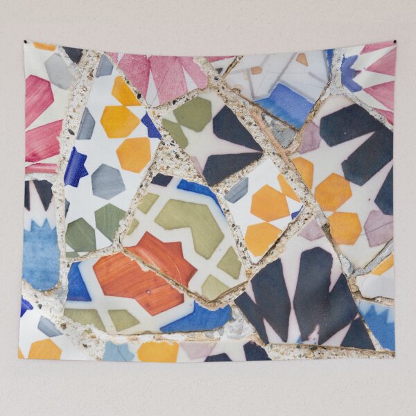 Item preview,  Gaudi Tile Barcelona Architecture Building pink and blue designed and sold by BlankaDesigns.