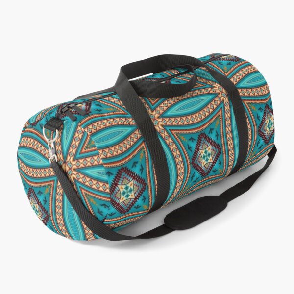 Turquoise Pattern Native American Style Version 2 Duffle Bag