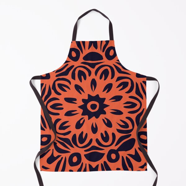 Item preview, Floral Burst, Dark Blue & Orange Mandala 1 designed and sold by Mia Harper Design.