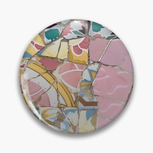 Item preview, Gaudi Tile Barcelona Architecture Building pink and green designed and sold by BlankaDesigns.