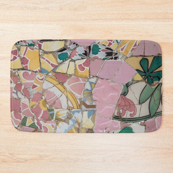 Item preview, Gaudi Tile Barcelona Architecture Building pink and green designed and sold by BlankaDesigns.