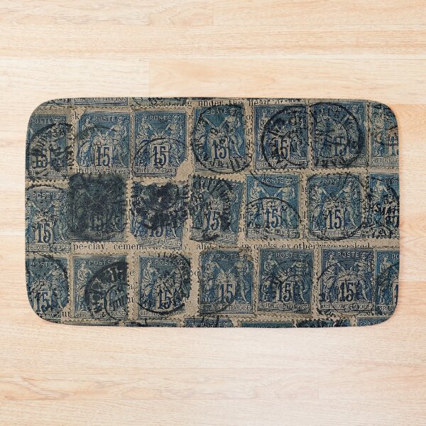 Aperçu de l'œuvre Oeuvre de timbres français bleu antique créée et vendue par FuzzyHoney.
