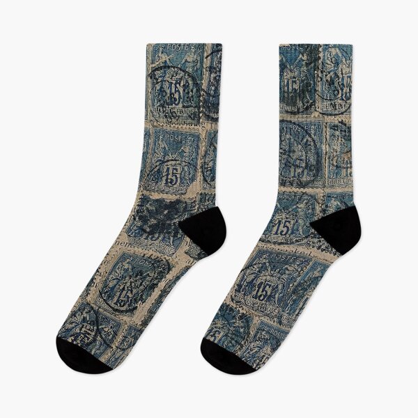 Item preview, Antique Blue French Stamps Artwork designed and sold by FuzzyHoney.