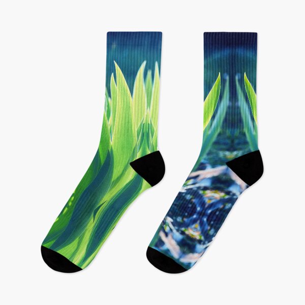 Item preview, Symmetrical kaleidoscope surreal and abstract shapes of green leaves designed and sold by Grégory DUBUS.