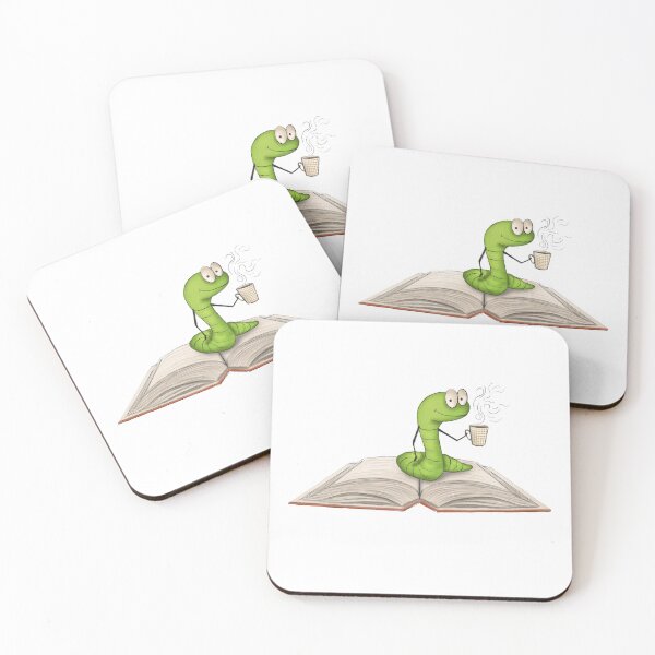 Item preview, Cute Coffee Loving Bookworm -“Cheers” designed and sold by DesignTreasure.