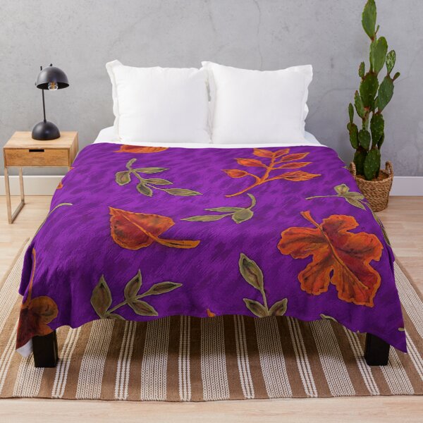 Item preview, Fall Leaves Violet Textured Ground designed and sold by Leslie Rogers Todder.