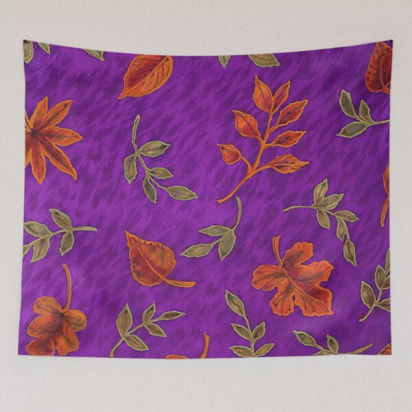 Item preview, Fall Leaves Violet Textured Ground designed and sold by Leslie Rogers Todder.
