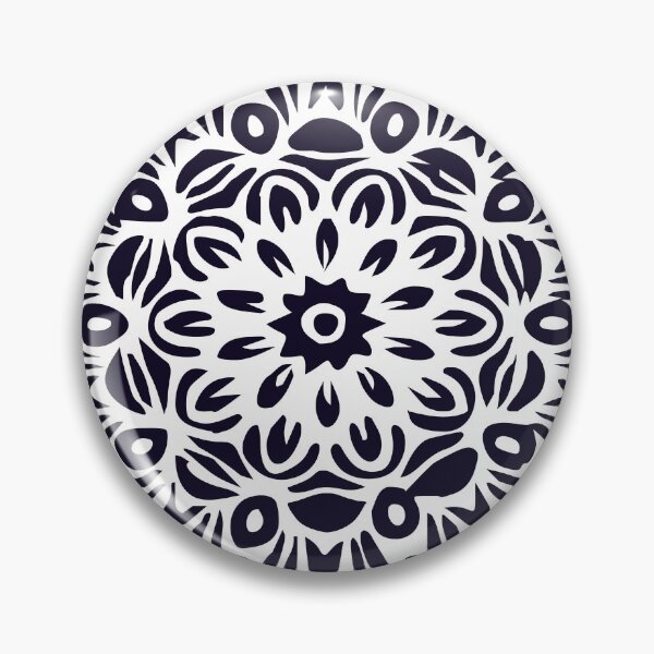 Item preview, Floral Burst, Dark Blue & White Mandala 2 designed and sold by Mia Harper Design.