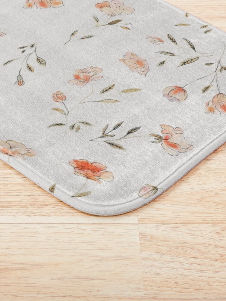 Alternate view of Watercolor Floral Pattern Bath Mat