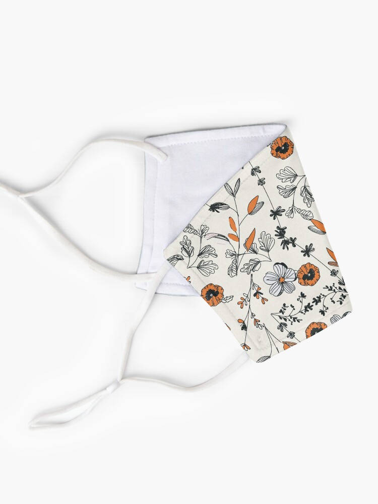 Thumbnail 2 of 5, Mask, Orange Flower Pattern designed and sold by Alja Horvat.
