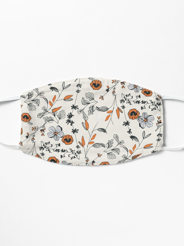 Thumbnail 3 of 5, Mask, Orange Flower Pattern designed and sold by Alja Horvat.