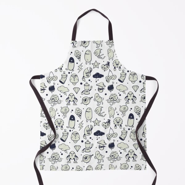 Item preview, Cute Doodle monster characters with white background pattern designed and sold by smARTwork.