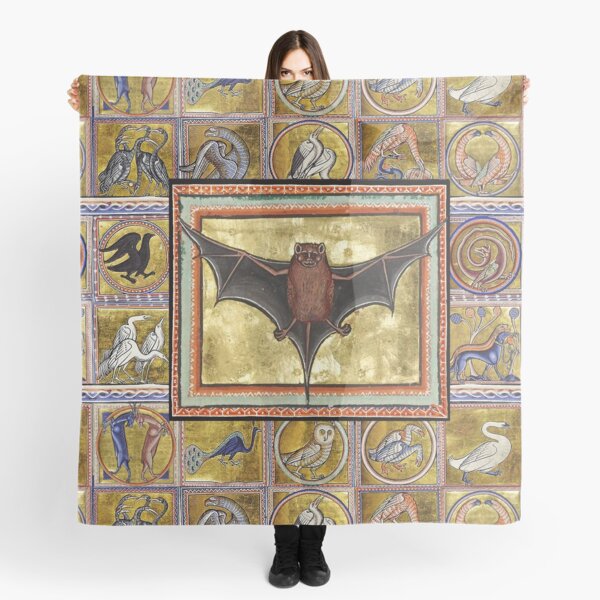 Item preview, MEDIEVAL BESTIARY,BAT, FANTASTIC ANIMALS IN GOLD RED BLUE COLORS designed and sold by BulganLumini.