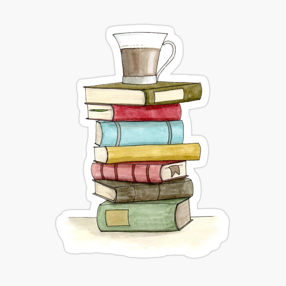 Aesthetic Coffee or Tea Mug on Book Stack | Poster