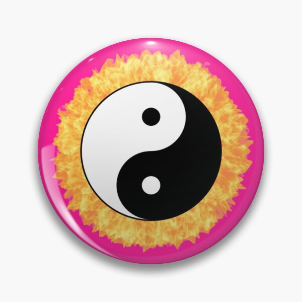 Item preview, Yin And Yang Repeating Pattern (With Fire Deep Pink background) designed and sold by Pendy777.