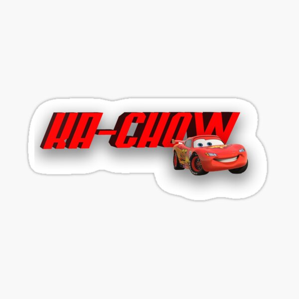 kachow with lightning mcqueen sticker by rallenphotos redbubble kachow with lightning mcqueen sticker by rallenphotos redbubble