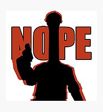 RED "NOPE" Engineer - Team Fortress 2 Photographic Print