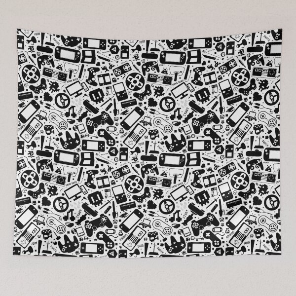 Item preview, Video Gamer Pattern Black and White designed and sold by Jarrod Vandenberg.
