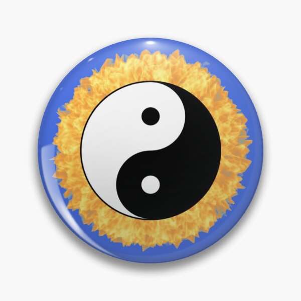 Item preview, Yin And Yang Repeating Pattern (With Fire Royal Blue background) designed and sold by Pendy777.