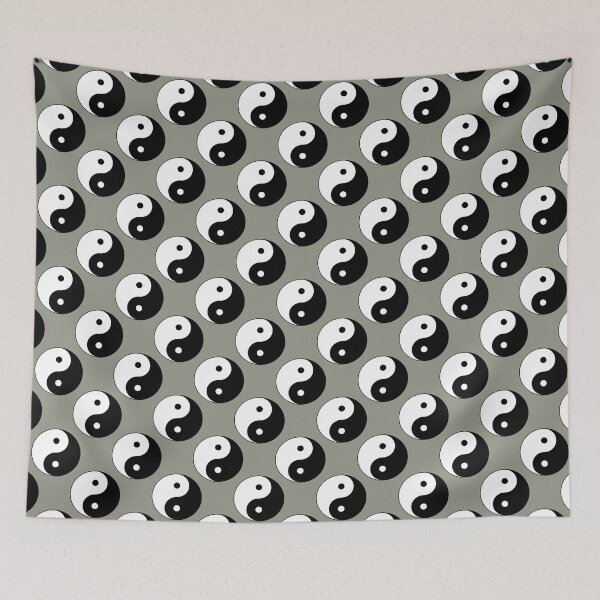 Item preview, Yin And Yang Repeating Pattern (Heather Grey Background) designed and sold by Pendy777.