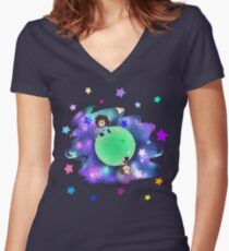 Space Grumps Women's Fitted V-Neck T-Shirt