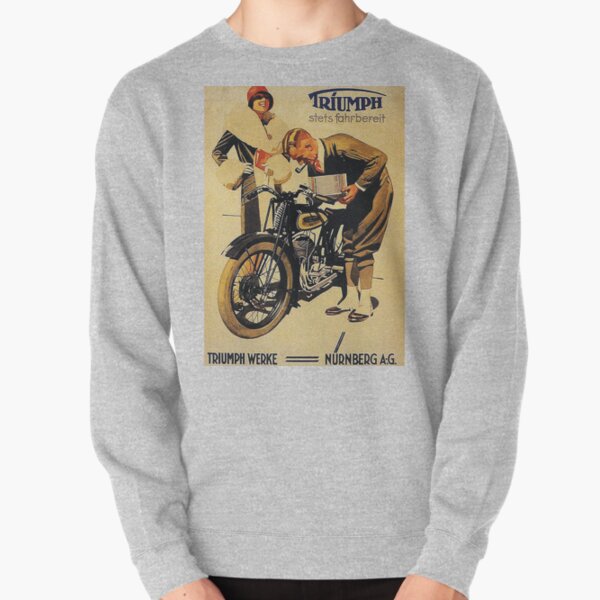 Triumph Triton Hoodie Grey British GB motorbike motorcycle vintage