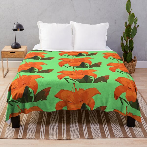 Item preview, Orange tiger lily in green background photo art designed and sold by naturematters.
