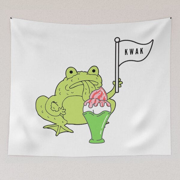 Item preview, Strawberry frog and strawberry ice cream Funny Frog kwak quote designed and sold by OneTimeEngineer.