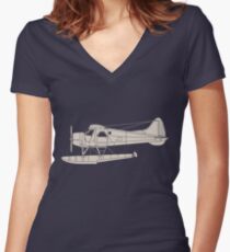 de Havilland Canada (DHC-2) Beaver Women's Fitted V-Neck T-Shirt