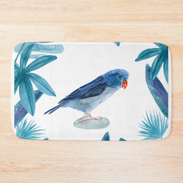 Item preview, Blue Pacific Parrotlet with tropical leaves  designed and sold by Sandra Connelly.