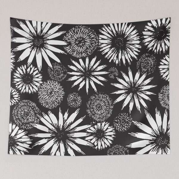 Item preview, Black and White Daisies and Mums designed and sold by CKSchooley.