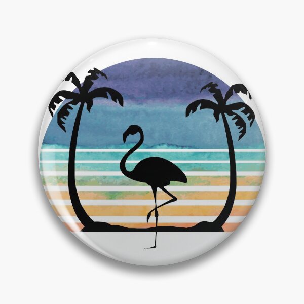 Item preview, Flamingo and palm trees silhouette watercolor background designed and sold by Yasminahj93.