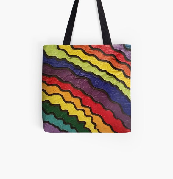 Rainbow Happiness Painting All Over Print Tote Bag