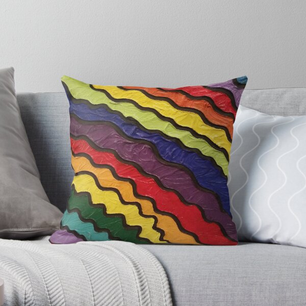 Rainbow Happiness Painting Throw Pillow