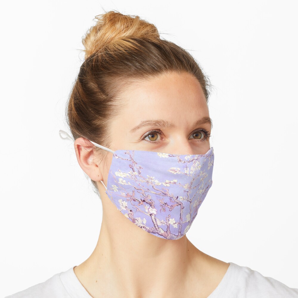 Vincent Van Gogh almond blossoms lavender Mask