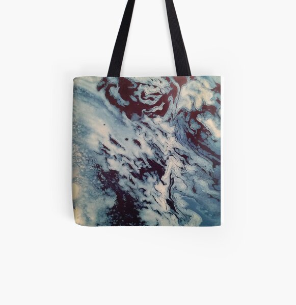 Ocean Wishy Washy Painting All Over Print Tote Bag