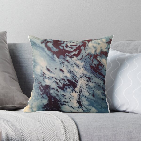 Ocean Wishy Washy Painting Throw Pillow
