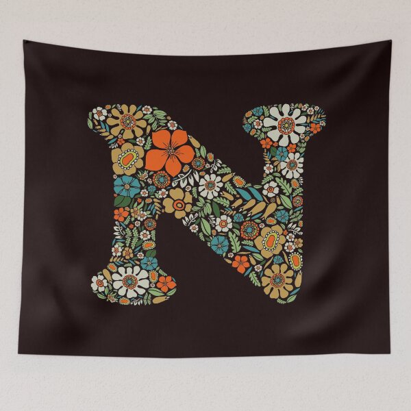 Item preview, Hippie Floral Letter N designed and sold by zeljkica.