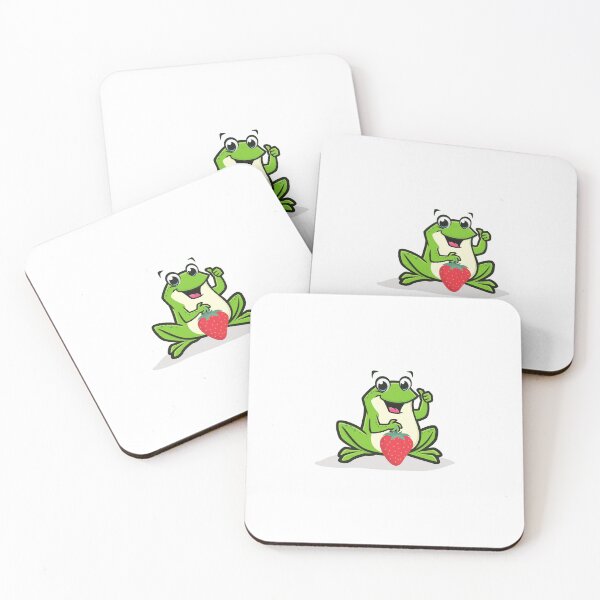 Item preview, Strawberry frog and strawberry Funny green Toad  designed and sold by OneTimeEngineer.