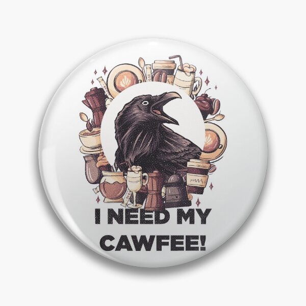 Item preview, Cawfee Crow Coffee Caffeine Funny designed and sold by artworkbyrihen.