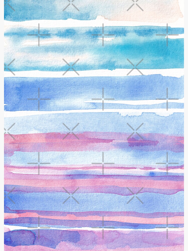 Thumbnail 3 of 3, Sticker, Watercolour abstract art_blue & magenta palette designed and sold by ebozzastudio.