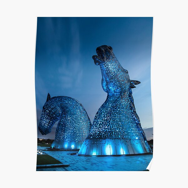 The Kelpies at night Poster