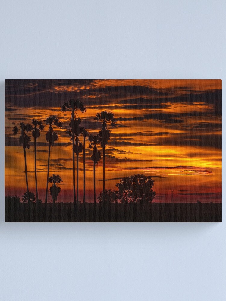 Thumbnail 1 of 3, Canvas Print, Cambodian Sunset designed and sold by darren-j-mcleod.