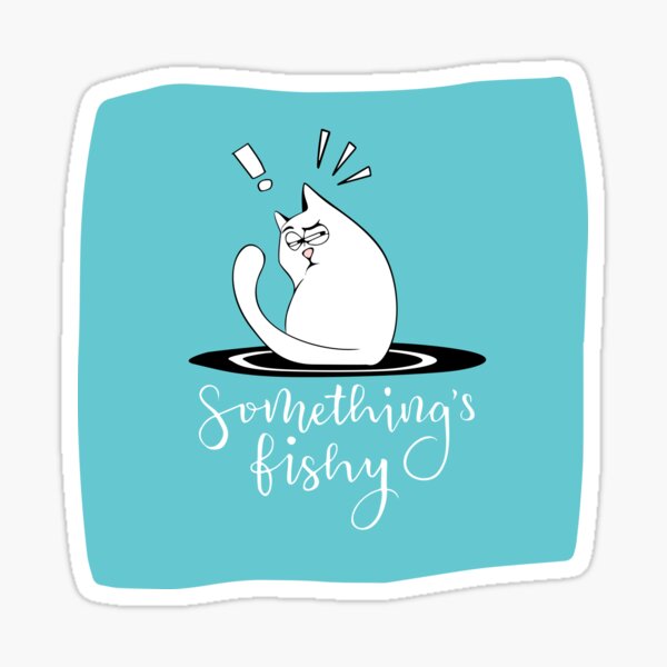 Item preview, Something is Fishy Cat - Turquoise designed and sold by seiglan.