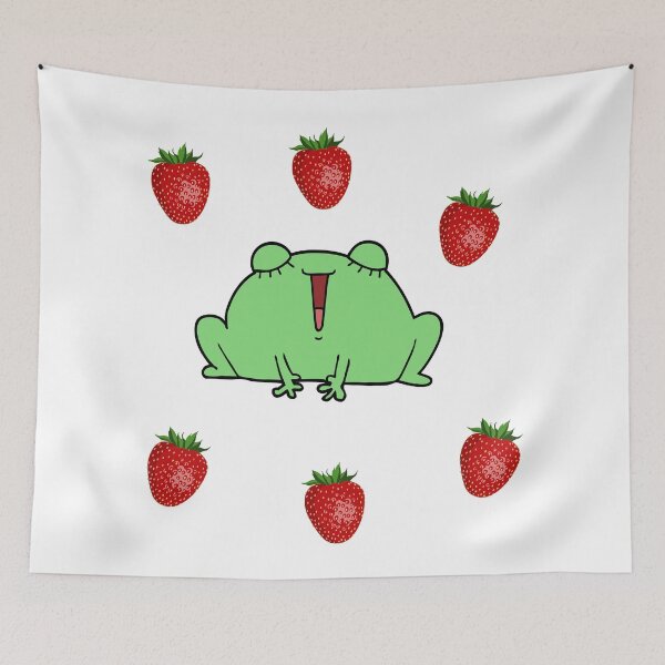 Item preview, Strawberry frog and strawberry Funny green Toad  designed and sold by OneTimeEngineer.