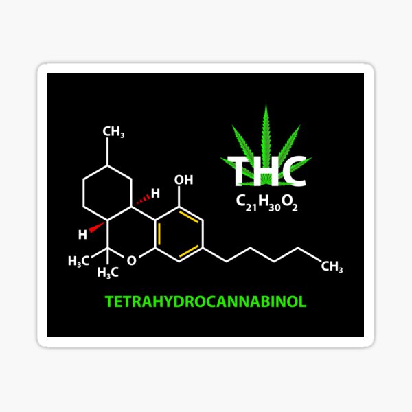 大特価!! THC ステッカー Tetrahydrocannabinol C261 i9tmg.com.br