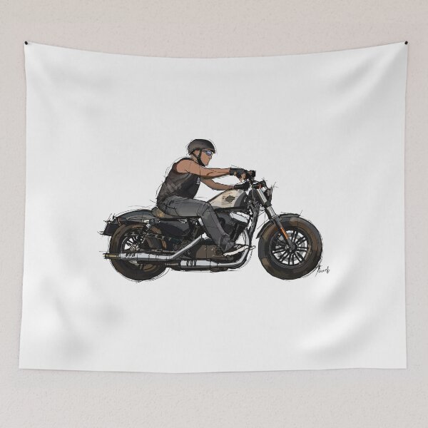 Item preview, biker on his harley designed and sold by drawspots.