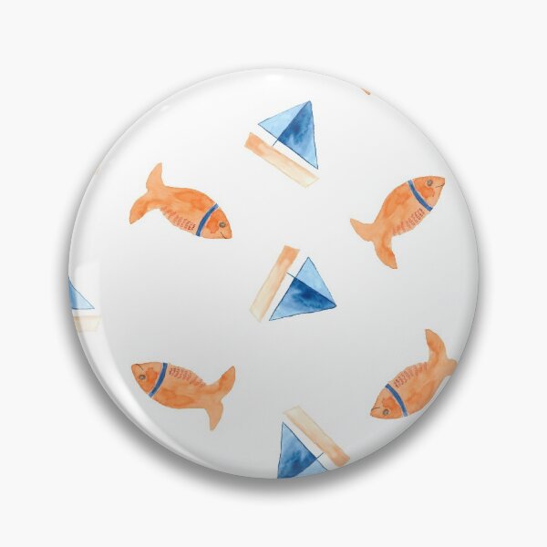 Item preview, Awesome Cute Orange Fishes & Blue Yachts Amazing And Cool Pattern designed and sold by Skynix.